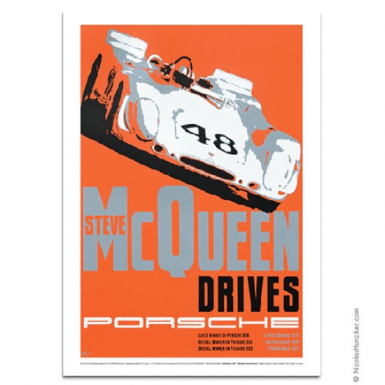 Nicolas Hunziker Porsche 908 Steve McQueen Sebring 1970 Poster