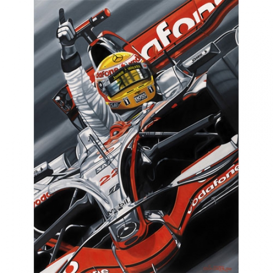 Lewis Hamilton McLaren Flying High Lithograph