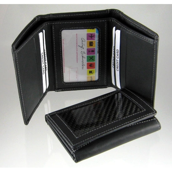 Carbon Fiber Wallet Tri-Fold Black