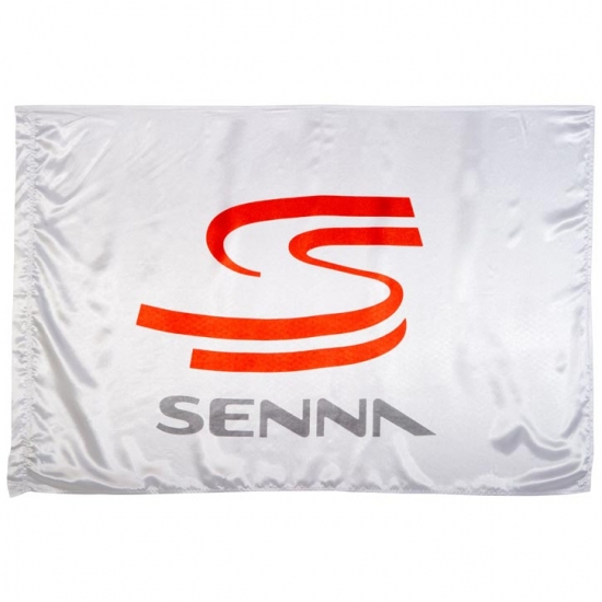Ayrton Senna SS White Logo Flag