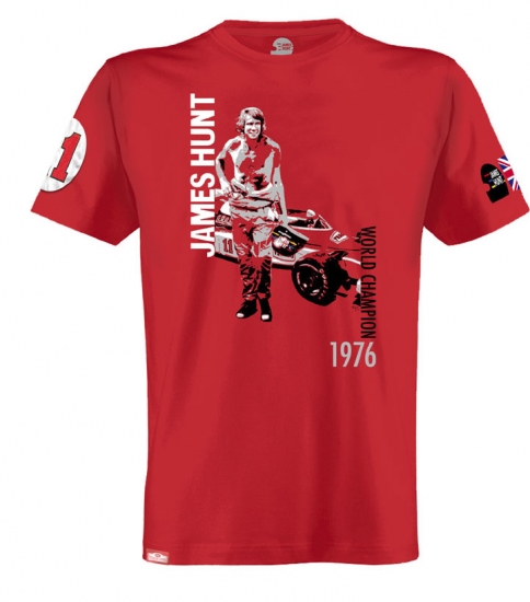 James Hunt 1976 World Champ Tee Shirt by Hunziker