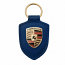 Porsche Crest Leather Keyfob Blue