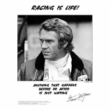 Steve McQueen Racing is Life Portait Poster