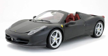 Ferrari 458 Italia Black Matte Hotwheels Elite 1:18th Diecast
