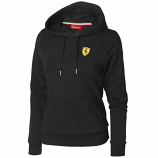 Ferrari Ladies Black Shield Hooded Sweat Shirt