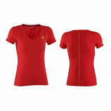 Ferrari Red Ladies Vneck Tee Shirt