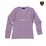 Lamborghini Ladies Lilac VNeck Tee Shirt
