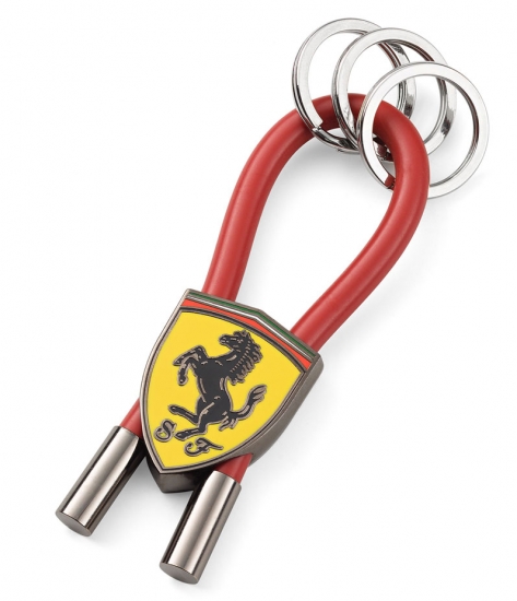Ferrari Red Shield Rubber Strap Keychain