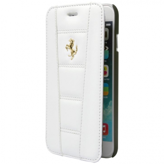 Ferrari 458 iPhone 6/6S Plus White Book Style Leather Case