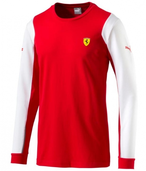 Puma Ferrari SF Red Long Sleeve Tee Shirt