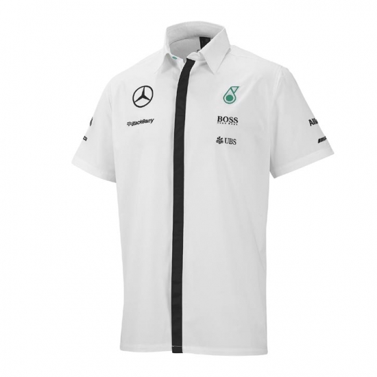 Mercedes AMG Petronas White Team Crew Shirt 2015