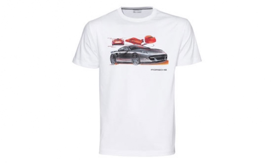 Porsche White Car Tee Shirt