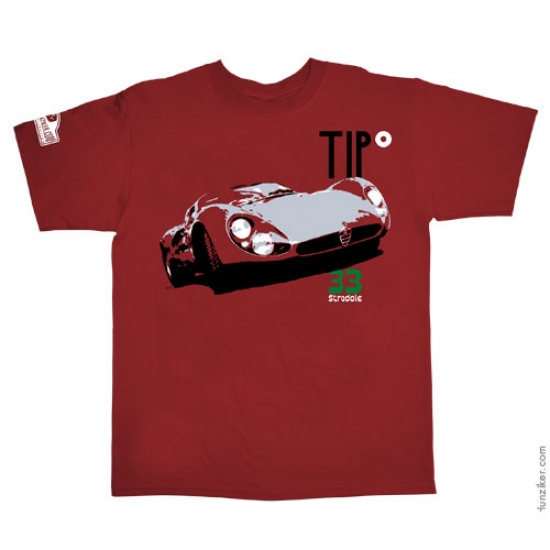 Hunziker Tipo 33 Stradale Red Tee Shirt