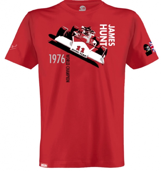 James Hunt M23 F1 Car Tee Shirt by Hunziker