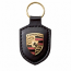 Porsche Crest Leather Keyfob Black