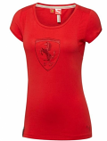 Puma Ferrari Ladies Shield Red Tee Shirt
