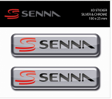 Ayrton Senna Chrome 3D Logo Stickers