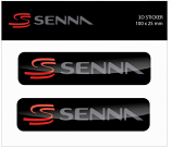 Ayrton Senna Black 3D Logo Stickers
